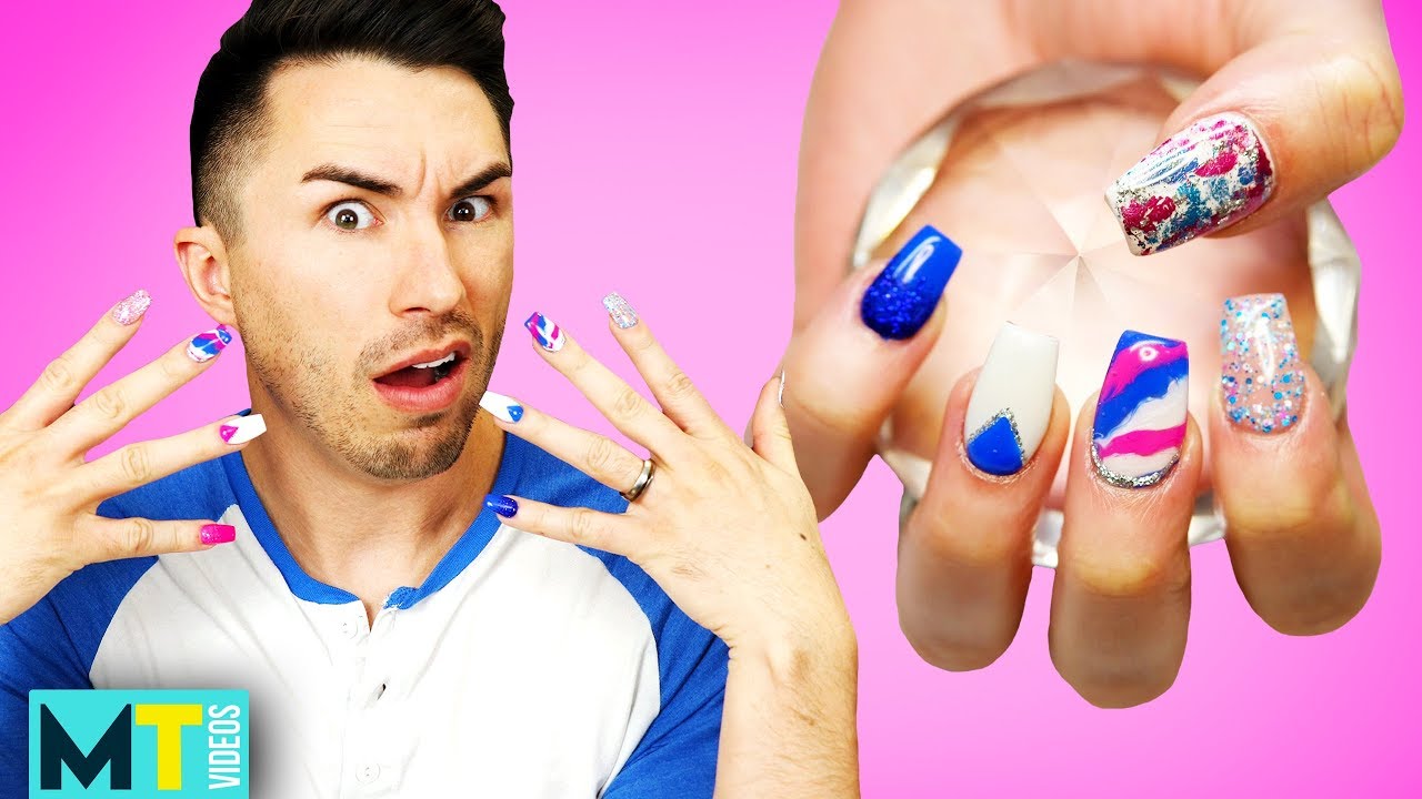 Men Try Fake Nails – Gel Nails Applied by Professionals