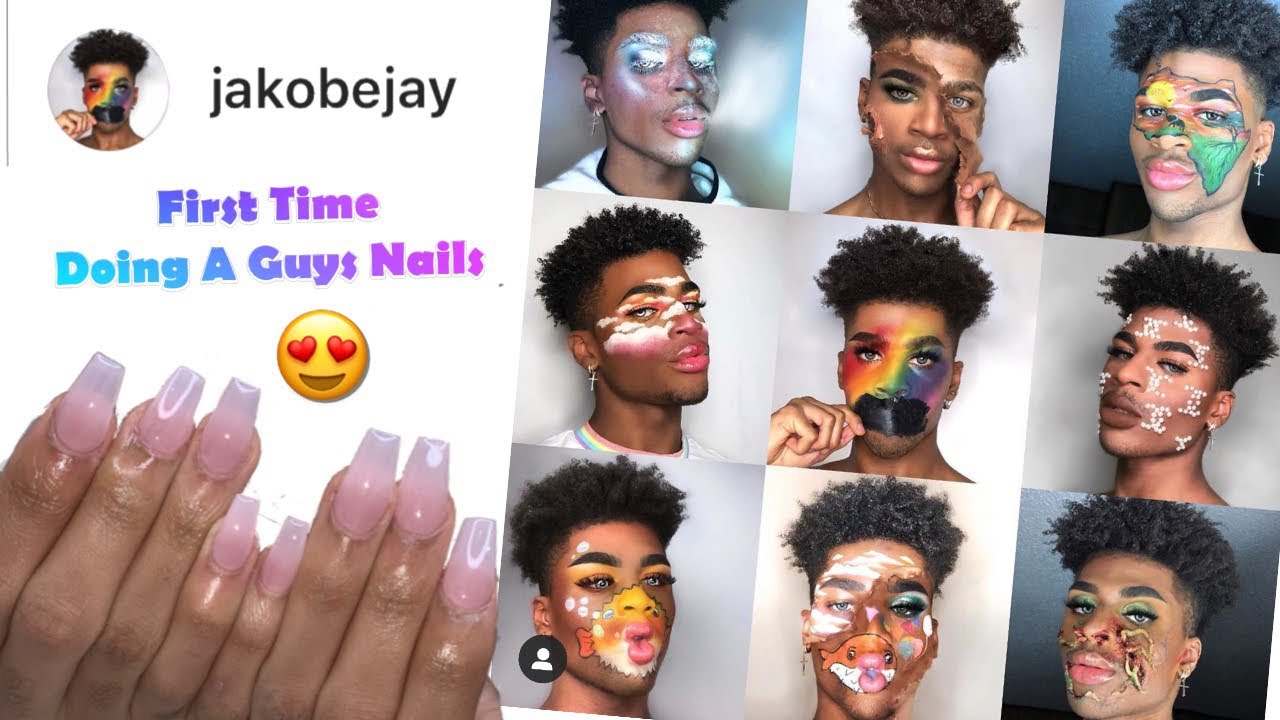 Doing Guys Nails For The First Time | Acrylic Nails Tutorials | Acrylic Nails On Men