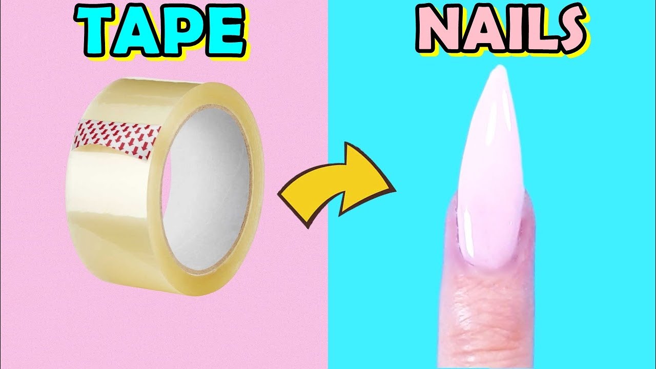 HOW TO MAKE FAKE NAILS FROM TAPE in 5 Minutes – And REMOVE – Easy and Quick Nail Hack