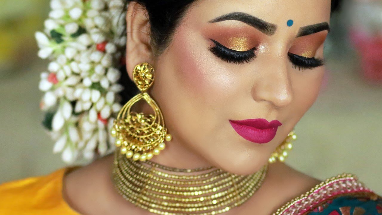 TRADITIONAL INDIAN WEDDING GUEST MAKEUP TUTORIAL | Sunset Halo Smokey Eye