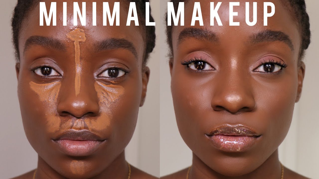 MINIMAL MAKEUP TUTORIAL | MINIMAL MAKEUP FOR BLACK WOMEN & DARK SKIN