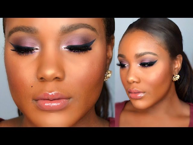 Glam Holiday Makeup Tutorial 2015  // Cranberry Smokey Eye Makeup for Black Women Tutorial