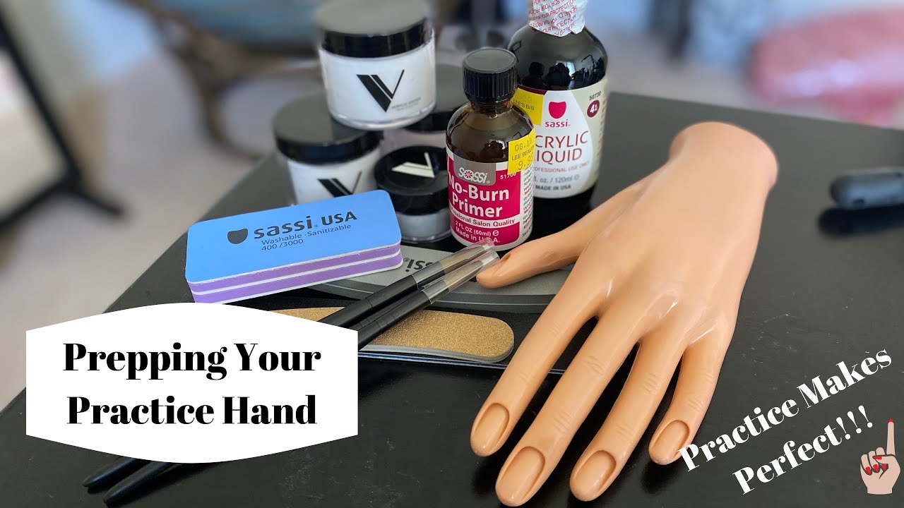 How to Prep Your Practice Hand | Self-Teaching Acrylic Nails | Beginner Friendly