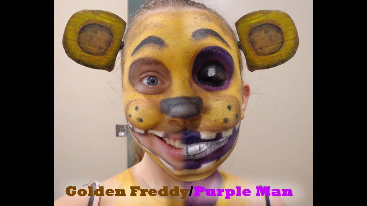 Golden Freddy Purple Man Makeup Tutorial