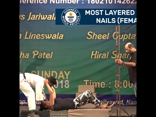 Record Holders most layered bed of nails female