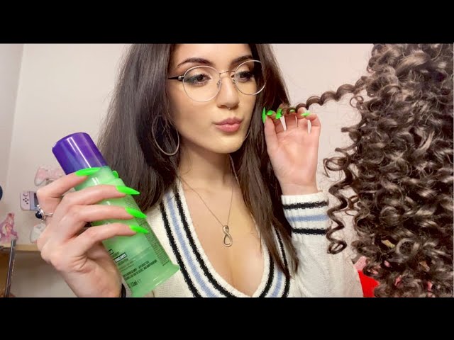 The Girl In The Back Of The Class Styles Your Curly Hair – ASMR personal Attention & Makeover